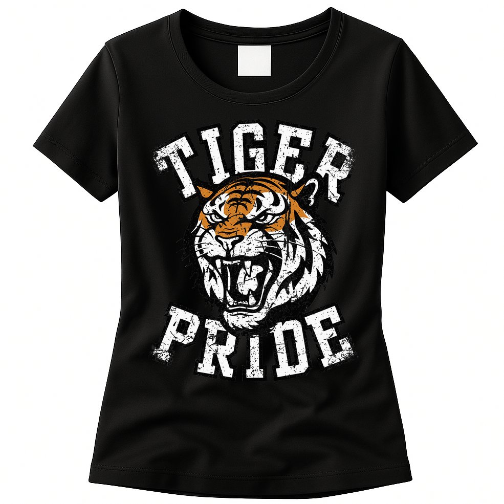 Retro Vintage Tiger Pride Tiger Mascot School Sports Team Womens T-Shirt