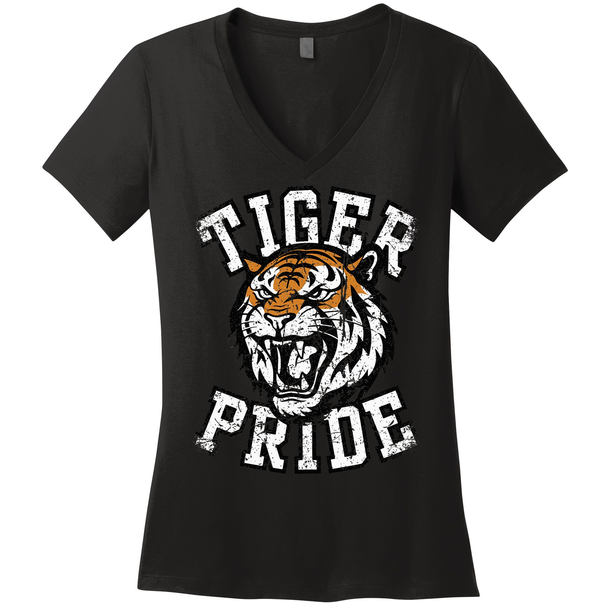Retro Vintage Tiger Pride Tiger Mascot School Sports Team Women's V-Neck T-Shirt