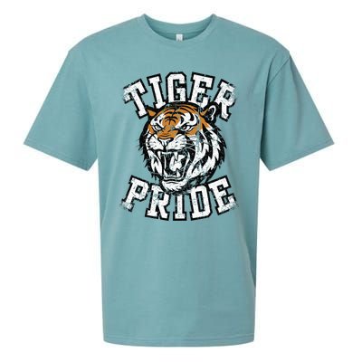 Retro Vintage Tiger Pride Tiger Mascot School Sports Team Sueded Cloud Jersey T-Shirt