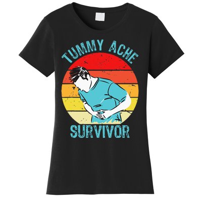 Retro Vintage Tummy Ache Survivor My Stomach Hurt Funny Gift Women's T-Shirt