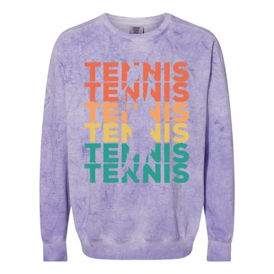 Retro Vintage Tennis Gift For Tennis Players Cute Gift Colorblast Crewneck Sweatshirt