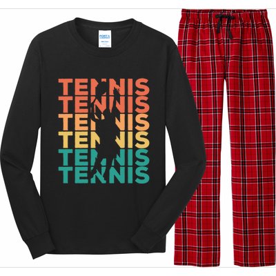 Retro Vintage Tennis Gift For Tennis Players Cute Gift Long Sleeve Pajama Set