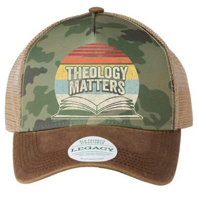 Retro Vintage Theology Matters Reformed Christian Legacy Tie Dye Trucker Hat