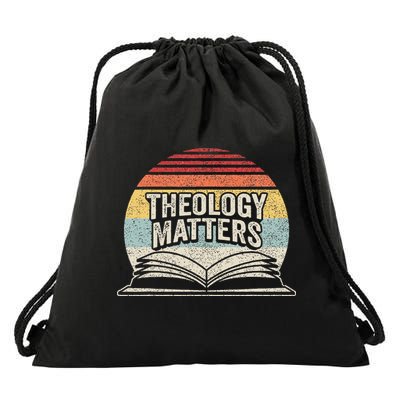 Retro Vintage Theology Matters Reformed Christian Drawstring Bag
