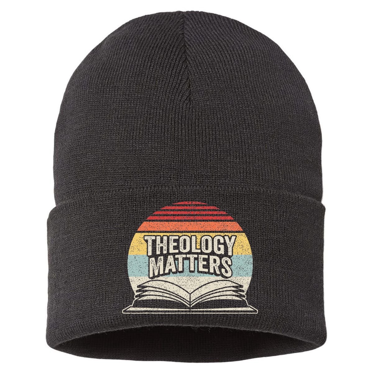 Retro Vintage Theology Matters Reformed Christian Sustainable Knit Beanie