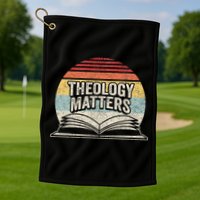 Retro Vintage Theology Matters Reformed Christian Golf Towel