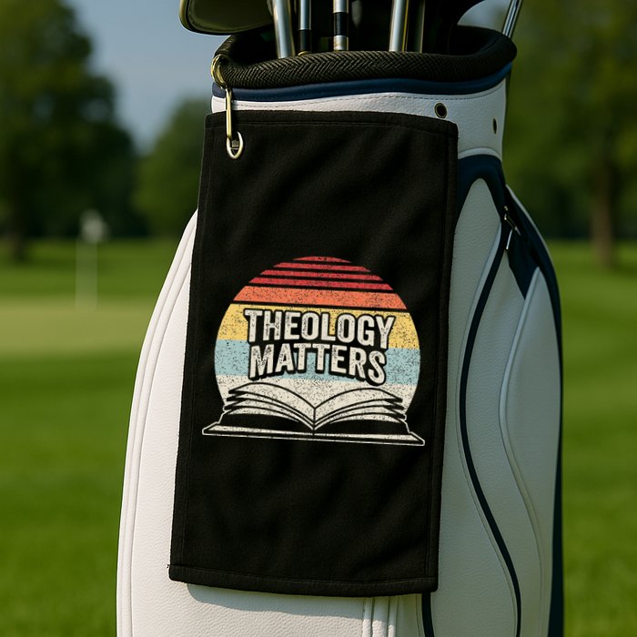Retro Vintage Theology Matters Reformed Christian Golf Towel