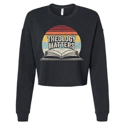 Retro Vintage Theology Matters Reformed Christian Cropped Pullover Crew