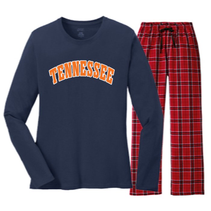 Retro Vintage Tennessee State Souvenir Gift Of Oklahoma Women's Long Sleeve Flannel Pajama Set 