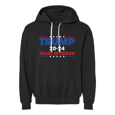 Retro Vintage Trump 2024 Years In Prison Funny Anti Trump Garment-Dyed Fleece Hoodie