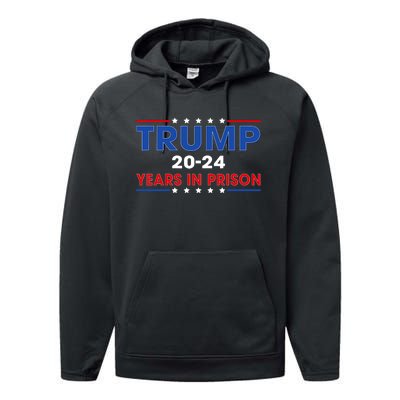 Retro Vintage Trump 2024 Years In Prison Funny Anti Trump Performance Fleece Hoodie