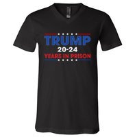 Retro Vintage Trump 2024 Years In Prison Funny Anti Trump V-Neck T-Shirt