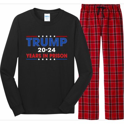 Retro Vintage Trump 2024 Years In Prison Funny Anti Trump Long Sleeve Pajama Set