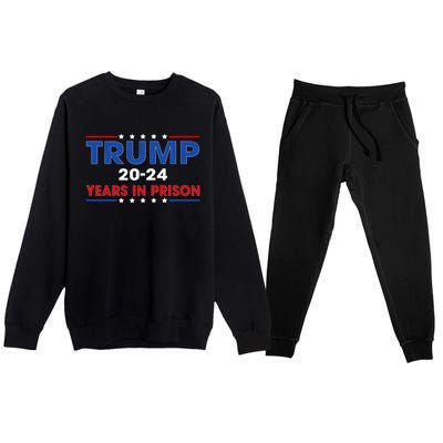 Retro Vintage Trump 2024 Years In Prison Funny Anti Trump Premium Crewneck Sweatsuit Set