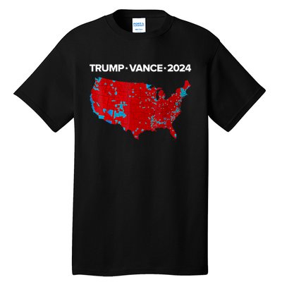 Retro Vintage Trump Vance 2024 Electoral Map Tall T-Shirt