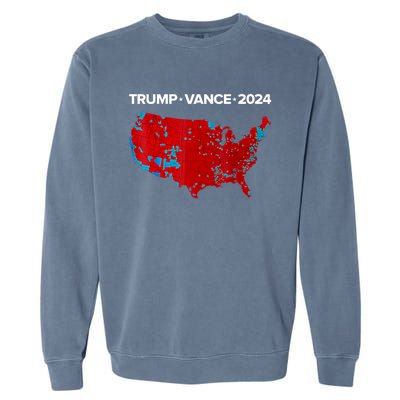 Retro Vintage Trump Vance 2024 Electoral Map Garment-Dyed Sweatshirt