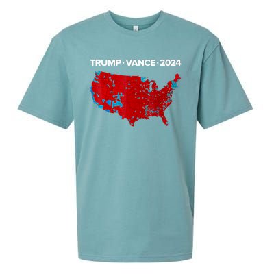 Retro Vintage Trump Vance 2024 Electoral Map Sueded Cloud Jersey T-Shirt