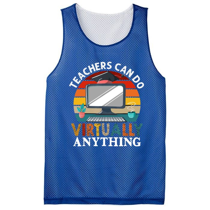 Retro Vintage Teachers Can Do Virtually Anything Cool Gift Mesh Reversible Basketball Jersey Tank