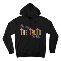 Retro Vintage The Way The Truth The Life Bible Verse Christ Hoodie