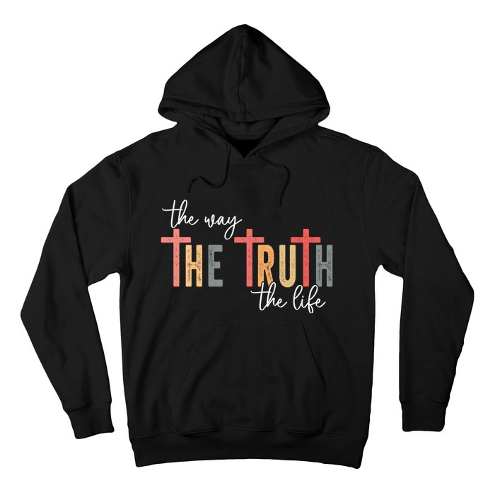 Retro Vintage The Way The Truth The Life Bible Verse Christ Hoodie