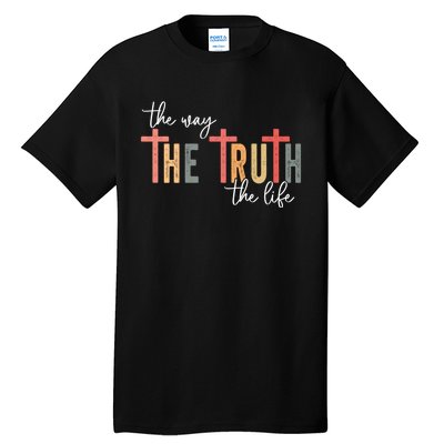 Retro Vintage The Way The Truth The Life Bible Verse Christ Tall T-Shirt