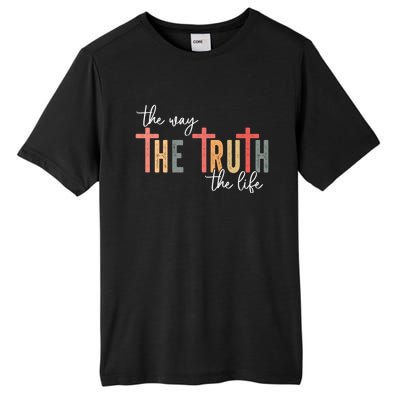 Retro Vintage The Way The Truth The Life Bible Verse Christ Tall Fusion ChromaSoft Performance T-Shirt