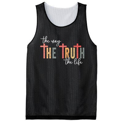 Retro Vintage The Way The Truth The Life Bible Verse Christ Mesh Reversible Basketball Jersey Tank