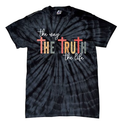 Retro Vintage The Way The Truth The Life Bible Verse Christ Tie-Dye T-Shirt