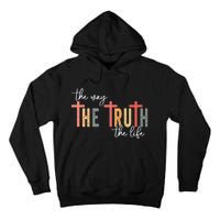 Retro Vintage The Way The Truth The Life Bible Verse Christ Tall Hoodie