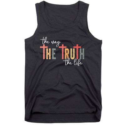 Retro Vintage The Way The Truth The Life Bible Verse Christ Tank Top