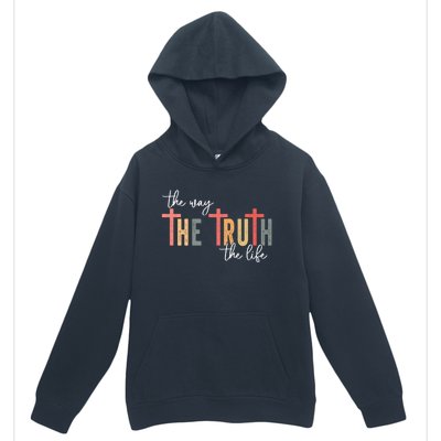 Retro Vintage The Way The Truth The Life Bible Verse Christ Urban Pullover Hoodie