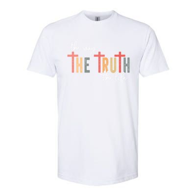 Retro Vintage The Way The Truth The Life Bible Verse Christ Softstyle CVC T-Shirt