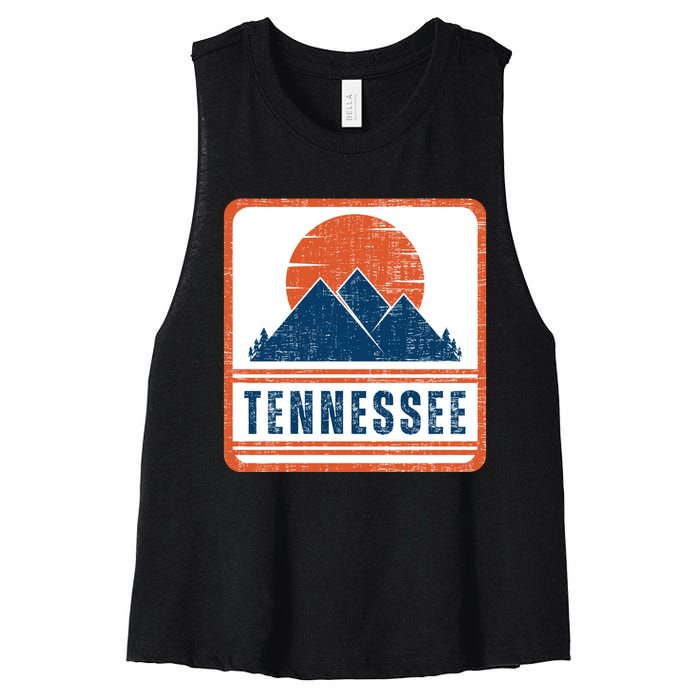 Retro Vintage Tennessee USA Mountain Gift For Men Women's Racerback Cropped Tank