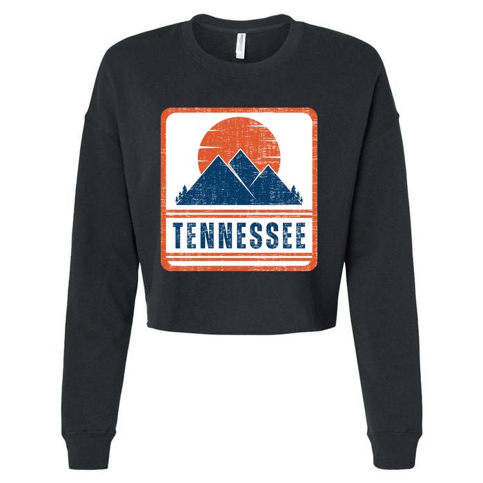 Retro Vintage Tennessee USA Mountain Gift For Men Cropped Pullover Crew