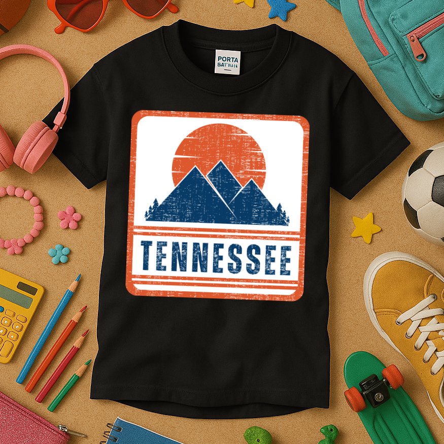 Retro Vintage Tennessee USA Mountain Gift For Men Kids T-Shirt