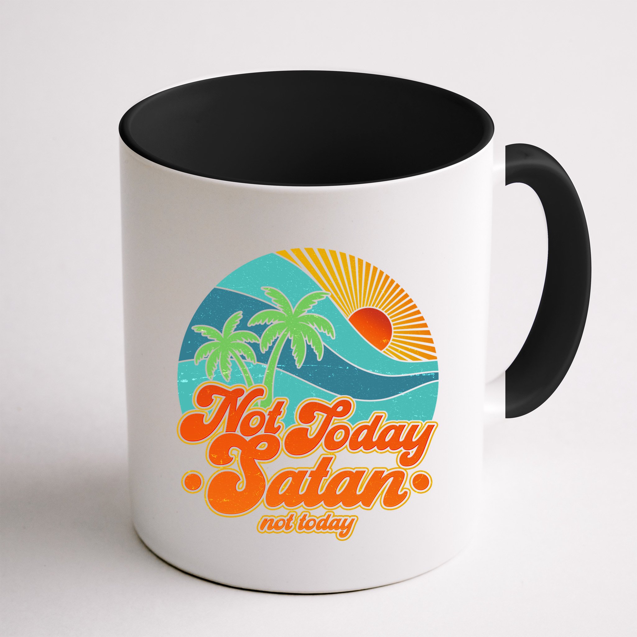 Retro Vintage Tropical Not Today Satan Not Today Mug