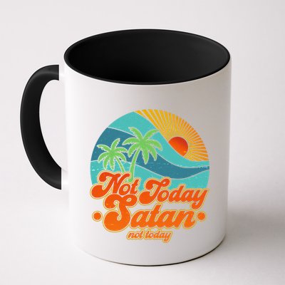 Retro Vintage Tropical Not Today Satan Not Today Mug