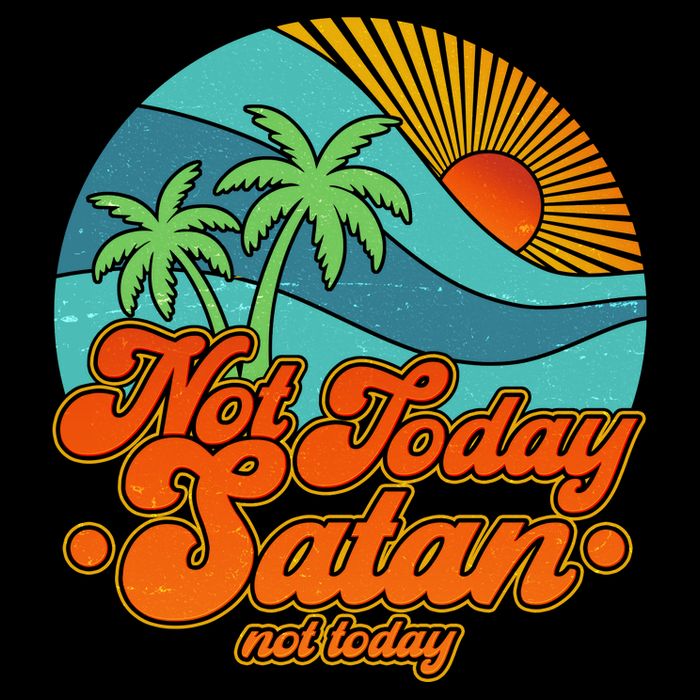 Retro Vintage Tropical Not Today Satan Not Today Mug