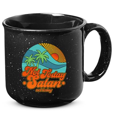 Retro Vintage Tropical Not Today Satan Not Today 15oz Campfire Ceramic Mug