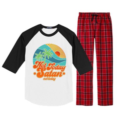 Retro Vintage Tropical Not Today Satan Not Today Raglan Sleeve Pajama Set