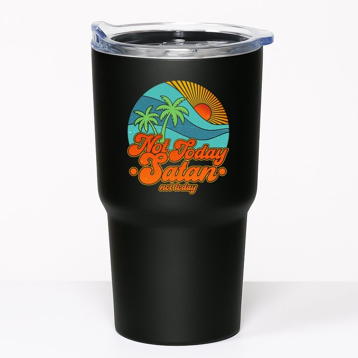 Retro Vintage Tropical Not Today Satan Not Today Tumbler