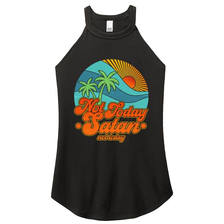 Retro Vintage Tropical Not Today Satan Not Today Women's Perfect Tri Rocker Tank