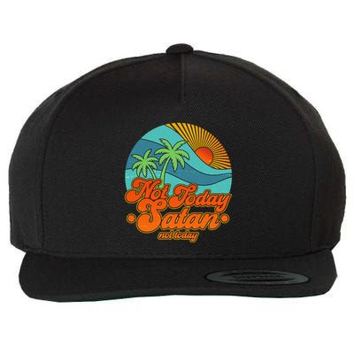Retro Vintage Tropical Not Today Satan Not Today Wool Snapback Cap
