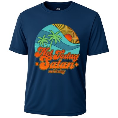 Retro Vintage Tropical Not Today Satan Not Today Performance Shirt