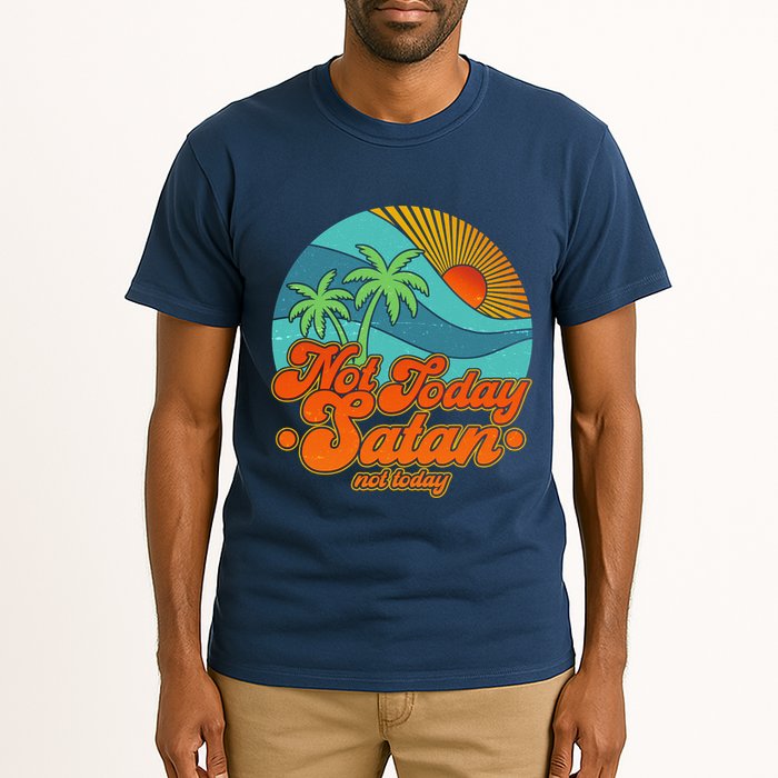 Retro Vintage Tropical Not Today Satan Not Today Tall T-Shirt