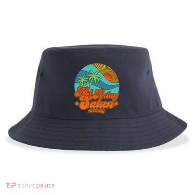 Retro Vintage Tropical Not Today Satan Not Today Sustainable Bucket Hat