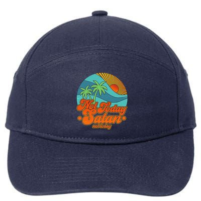Retro Vintage Tropical Not Today Satan Not Today 7-Panel Snapback Hat