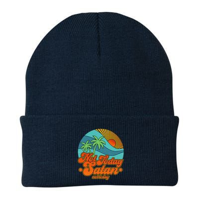 Retro Vintage Tropical Not Today Satan Not Today Beanie