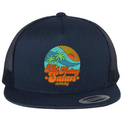 Retro Vintage Tropical Not Today Satan Not Today Flatbill Hat
