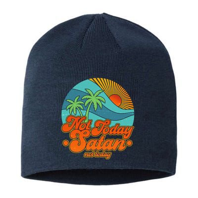 Retro Vintage Tropical Not Today Satan Not Today Sustainable Beanie